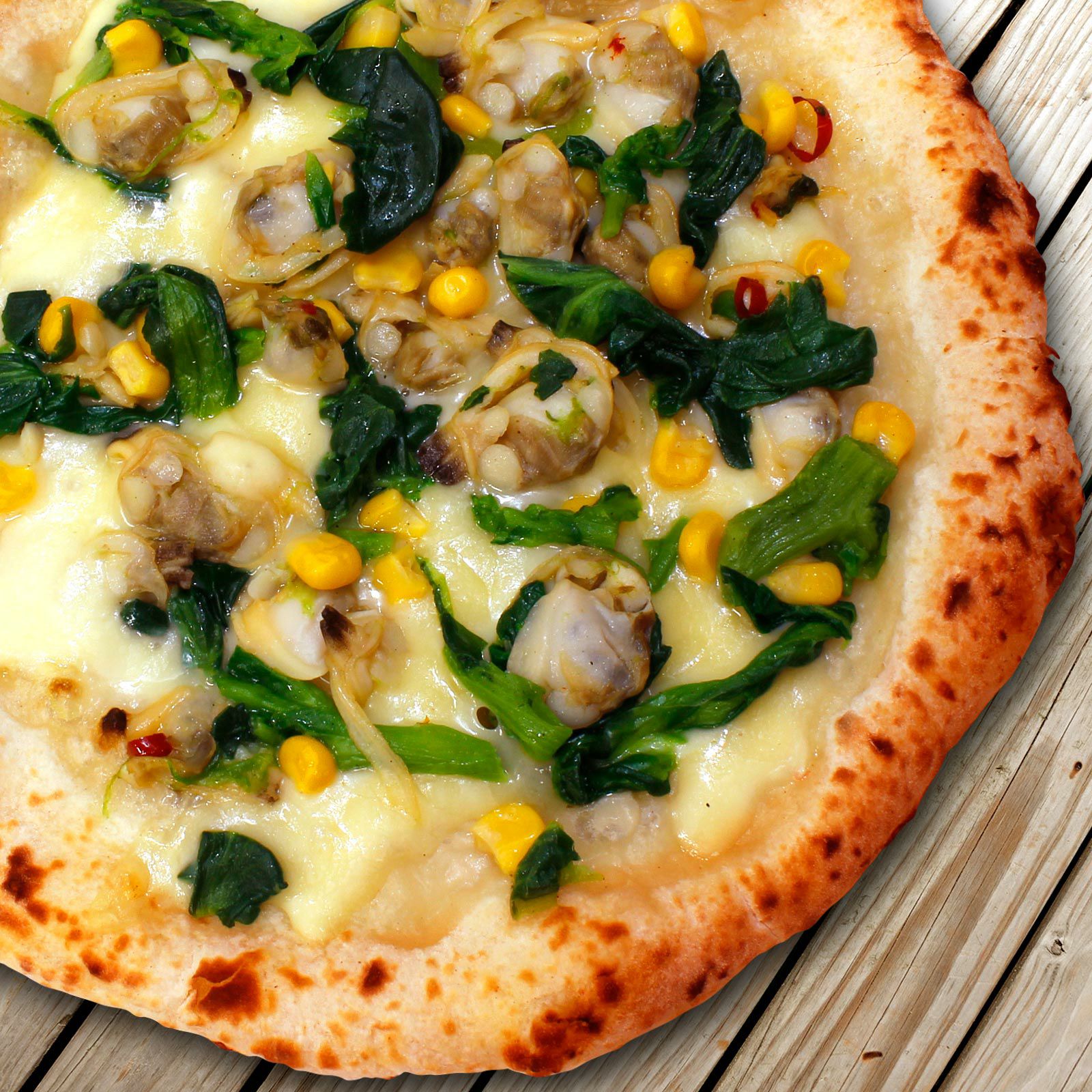 菜の花とアサリのピッツァ